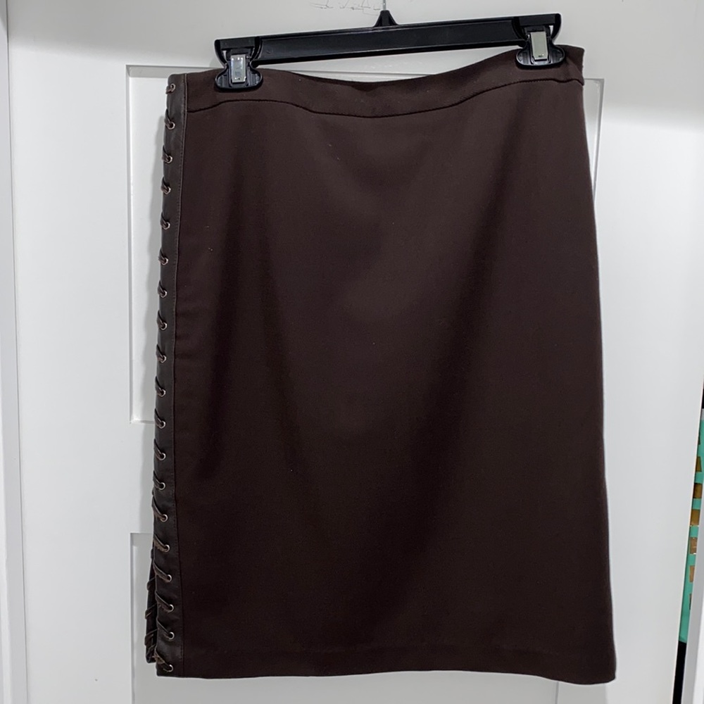 BCBG MaxAzria pencil skirt with leather detail